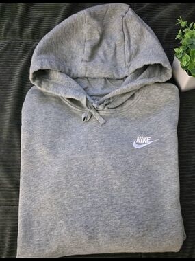 Nike Gray Crewneck Hoodie with White Swoosh